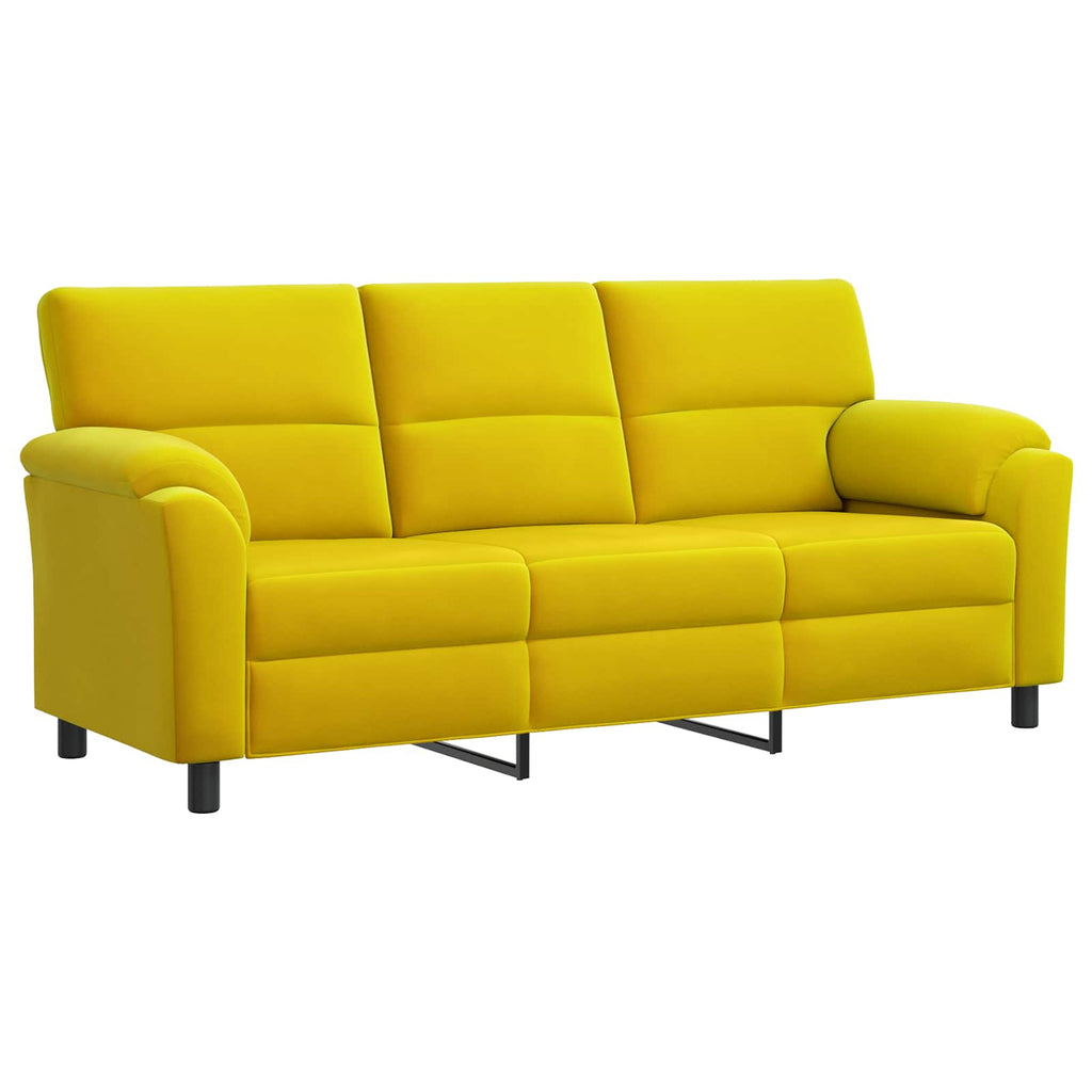 vidaXL Zestaw Sof 3 pcs żółty Welur