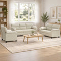 vidaXL Zestaw Sof 3 pcs kremowy Welur