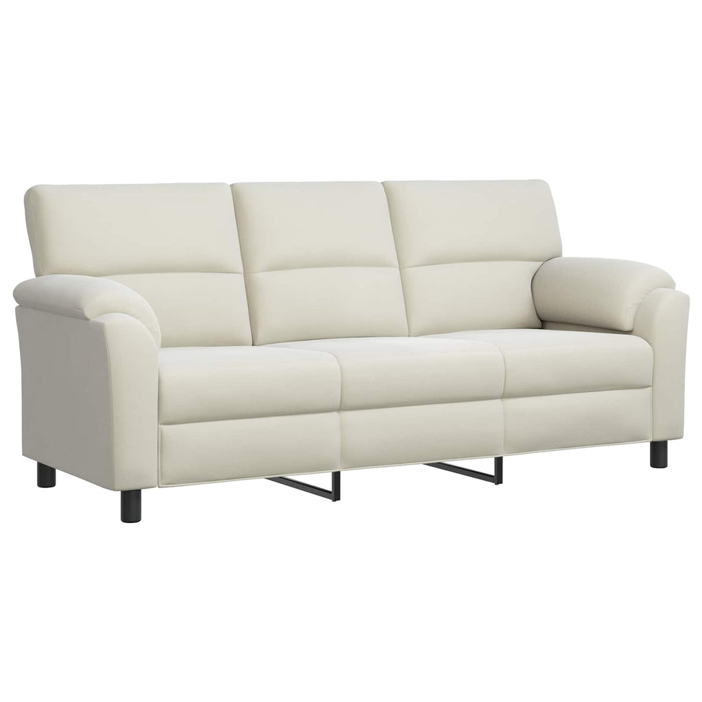 vidaXL Zestaw Sof 3 pcs kremowy Welur