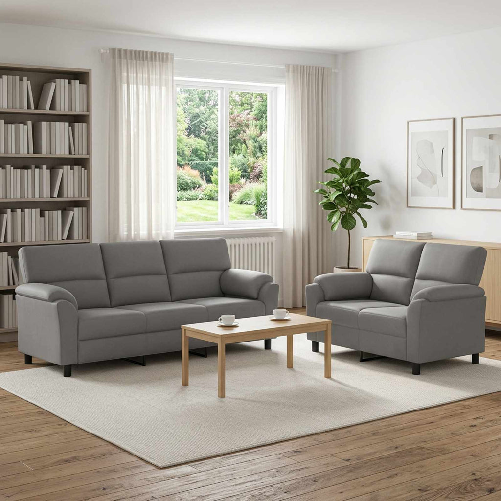 vidaXL Zestaw Sof 2 pcs jasnoszary Welur