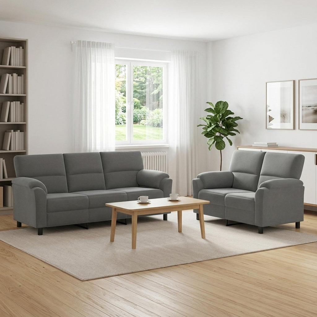 vidaXL Zestaw Sof 2 pcs ciemnoszary Welur