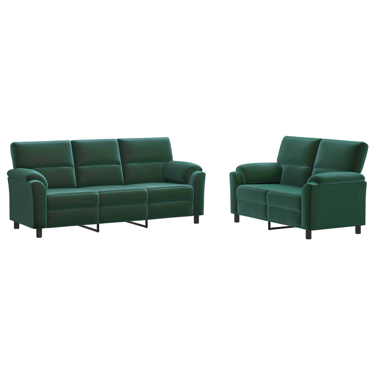 vidaXL Zestaw Sof 2 pcs Ciemnozielony Welur