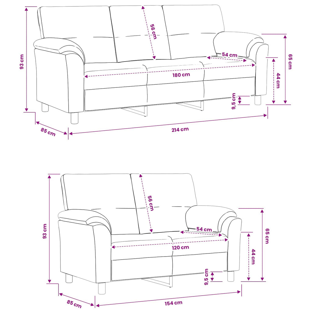 vidaXL Zestaw Sof 2 pcs Jasnozielony Welur