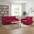 vidaXL Zestaw Sof 2 pcs Czerwone wino Welur