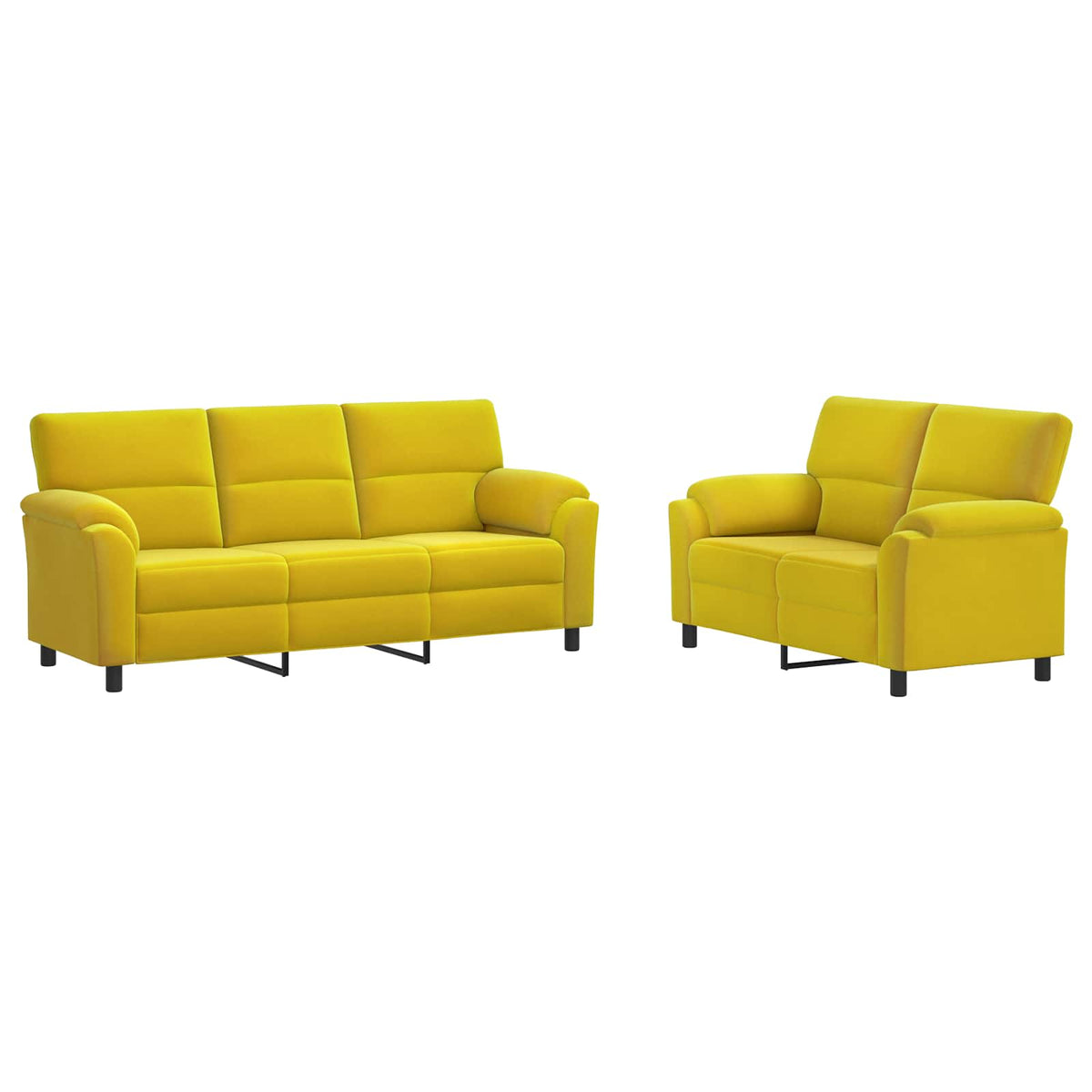 vidaXL Zestaw Sof 2 pcs żółty Welur