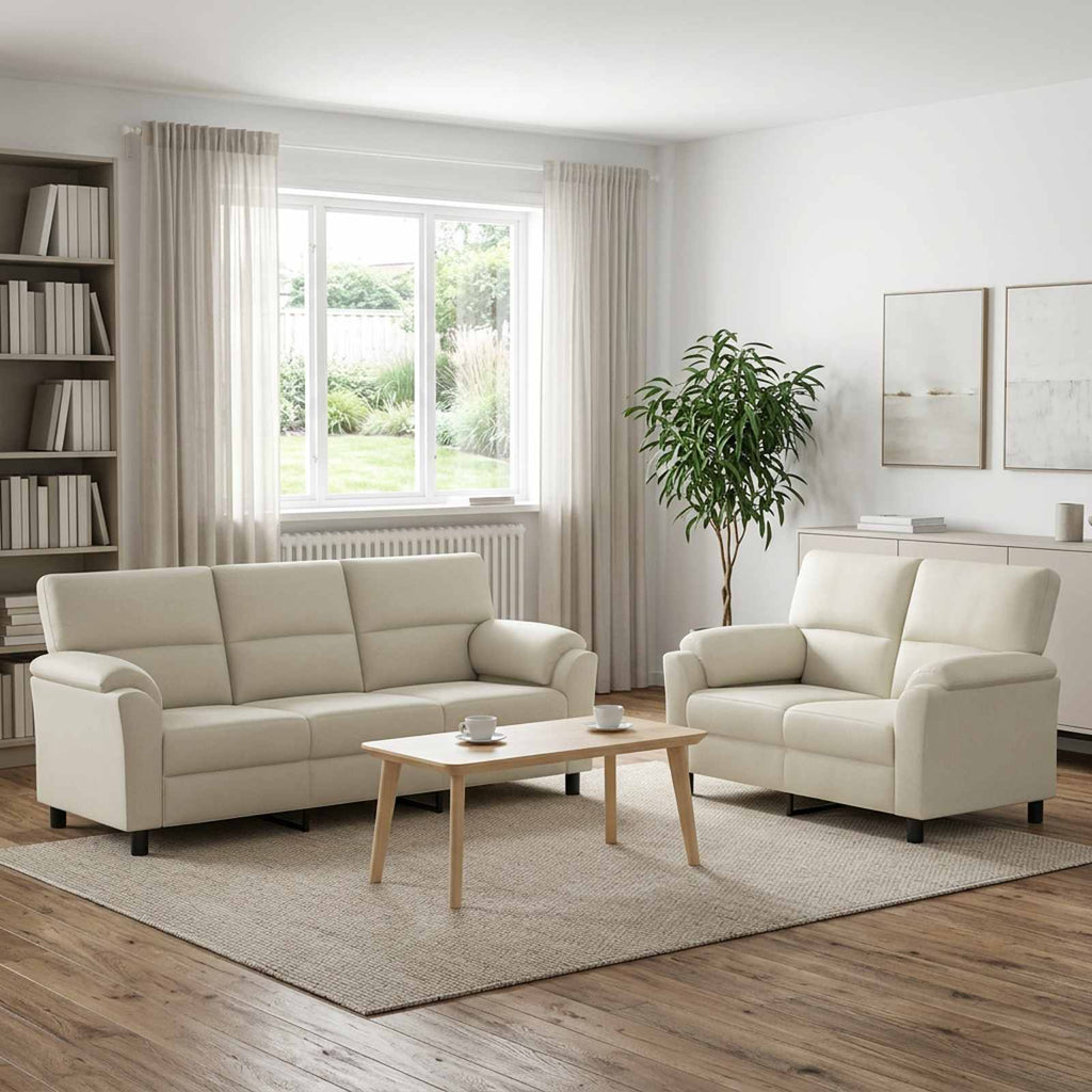 vidaXL Zestaw Sof 2 pcs kremowy Welur