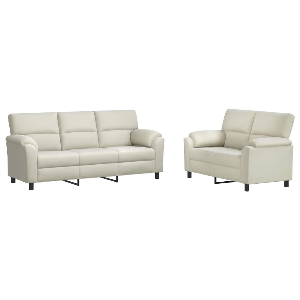 vidaXL Zestaw Sof 2 pcs kremowy Welur