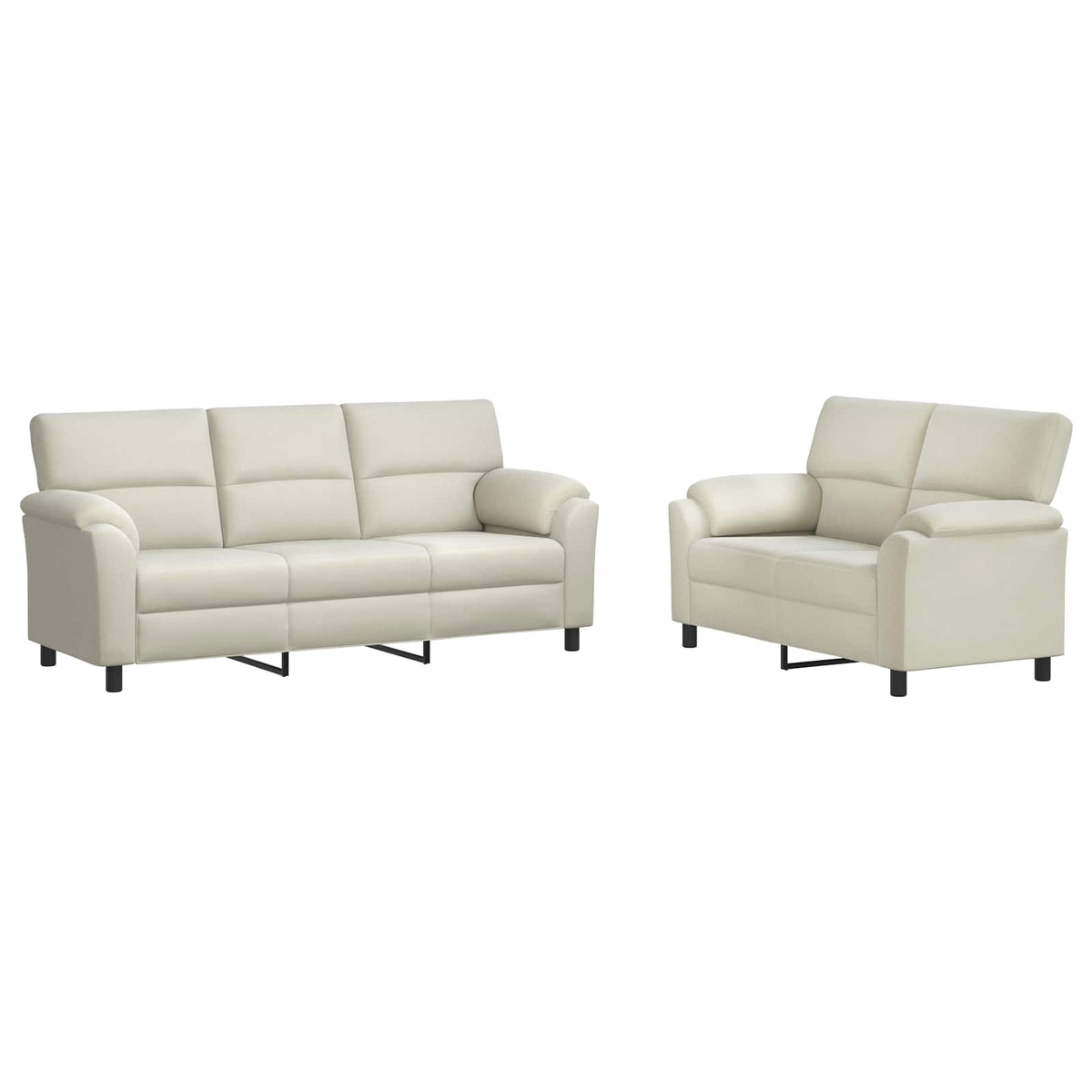 vidaXL Zestaw Sof 2 pcs kremowy Welur