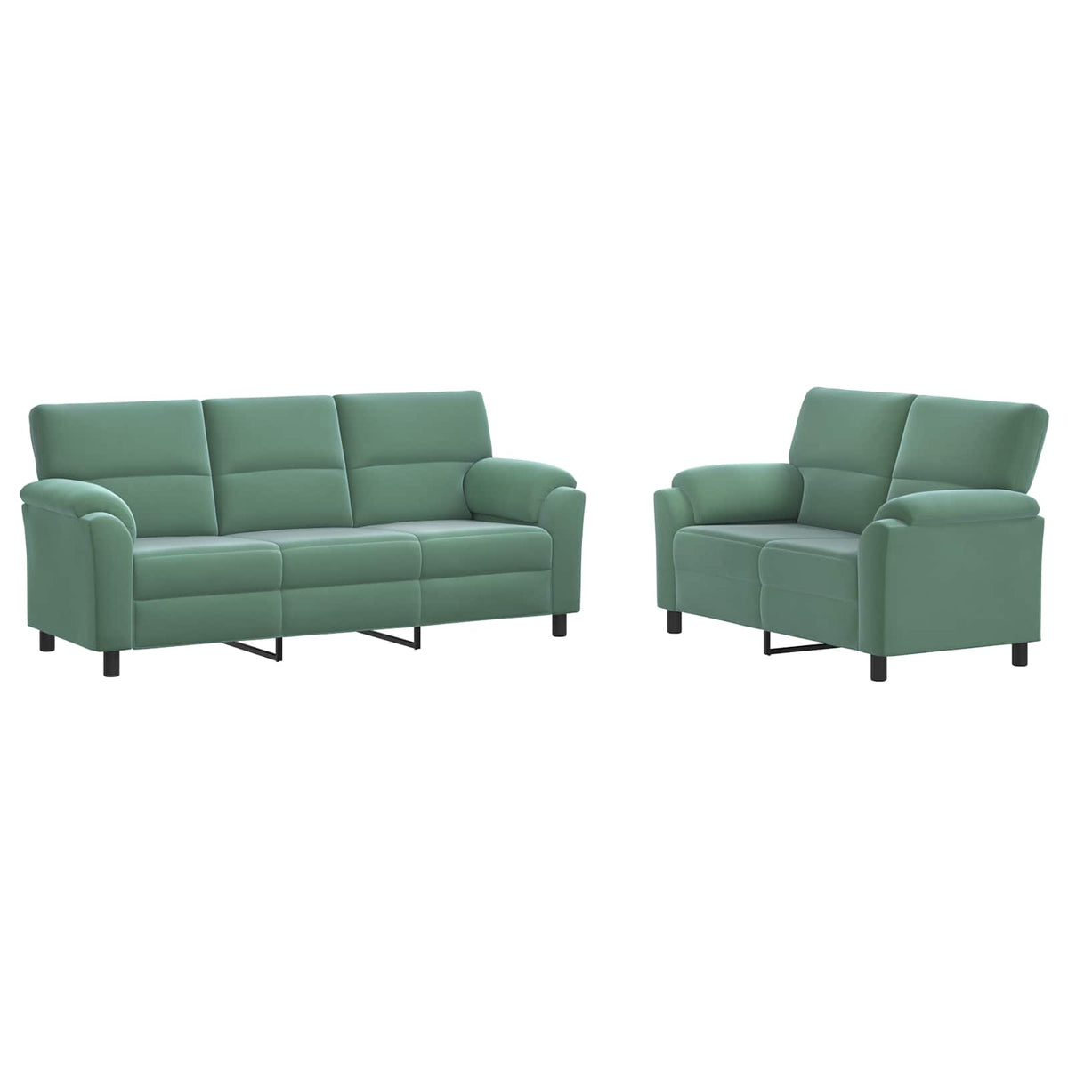 vidaXL Zestaw Sof 2 pcs Zielony morski Welur