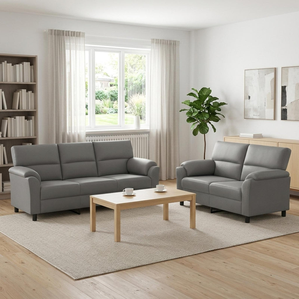 vidaXL Zestaw Sof 2 pcs jasnoszary Welur