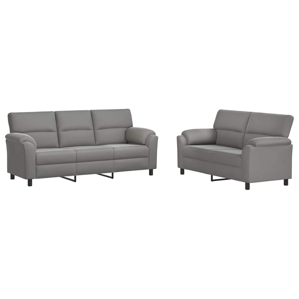 vidaXL Zestaw Sof 2 pcs jasnoszary Welur
