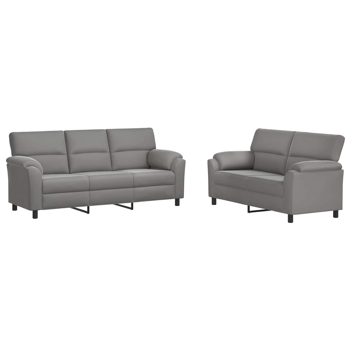 vidaXL Zestaw Sof 2 pcs jasnoszary Welur