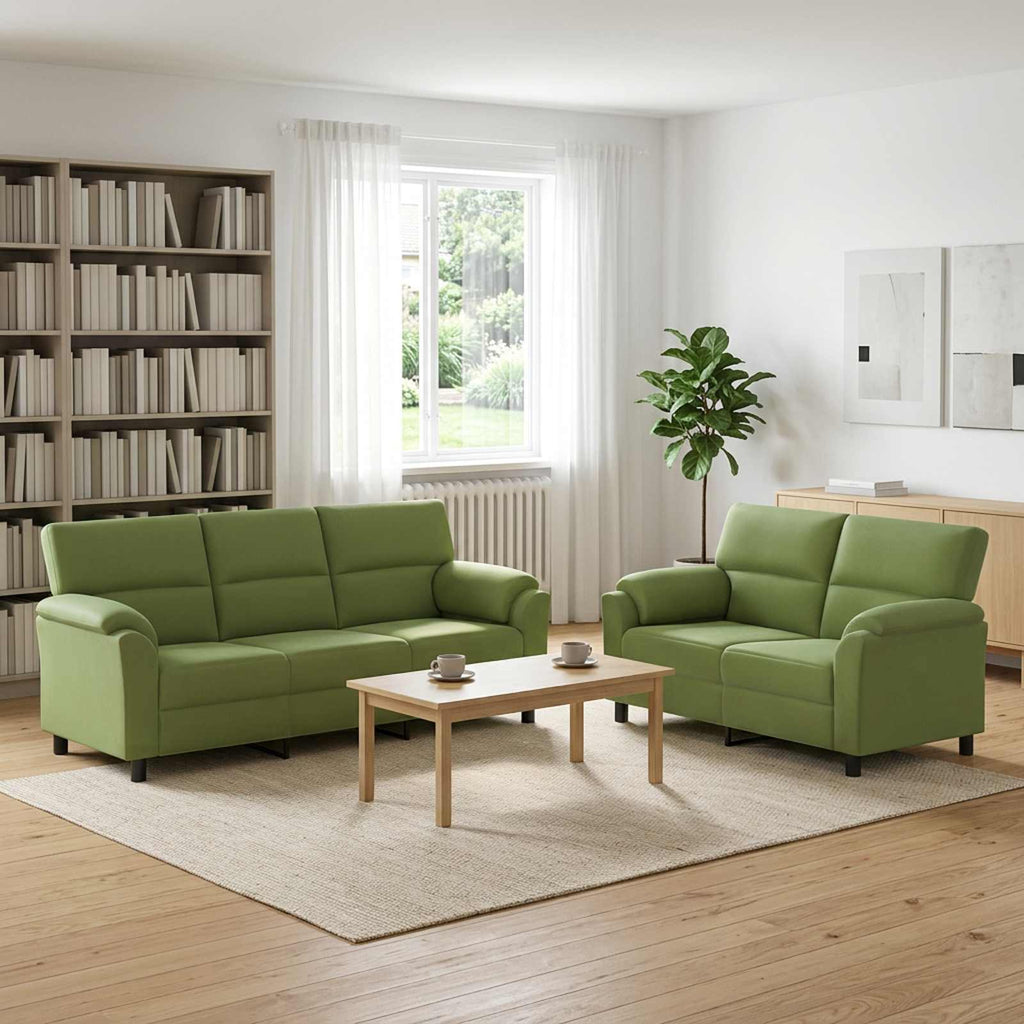 vidaXL Zestaw Sof 2 pcs Jasnozielony Welur