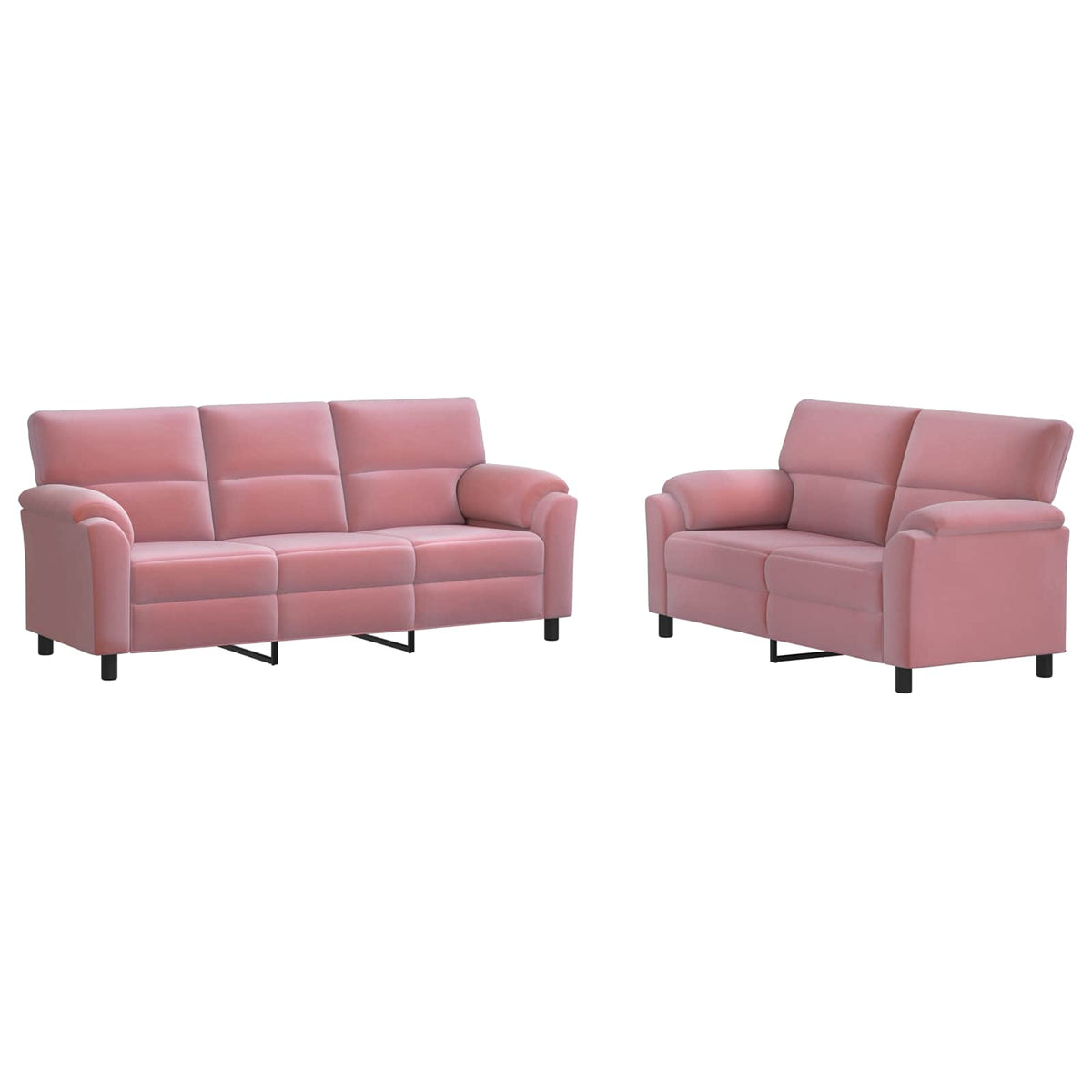 vidaXL Zestaw Sof 2 pcs różowy Welur