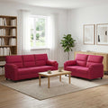 vidaXL Zestaw Sof 2 pcs Czerwone wino Welur