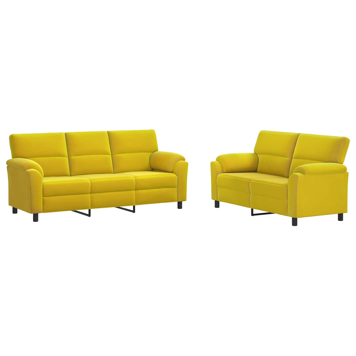 vidaXL Zestaw Sof 2 pcs żółty Welur