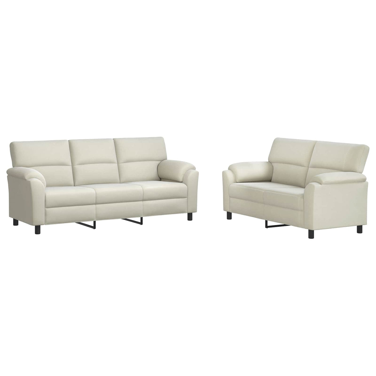 vidaXL Zestaw Sof 2 pcs kremowy Welur