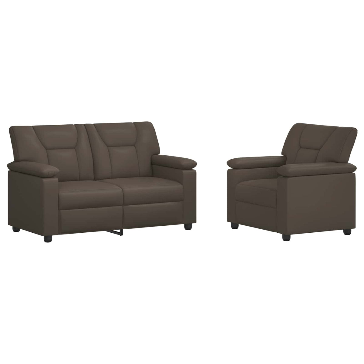 vidaXL Zestaw Sof 2 pcs Szary Ekoskóra