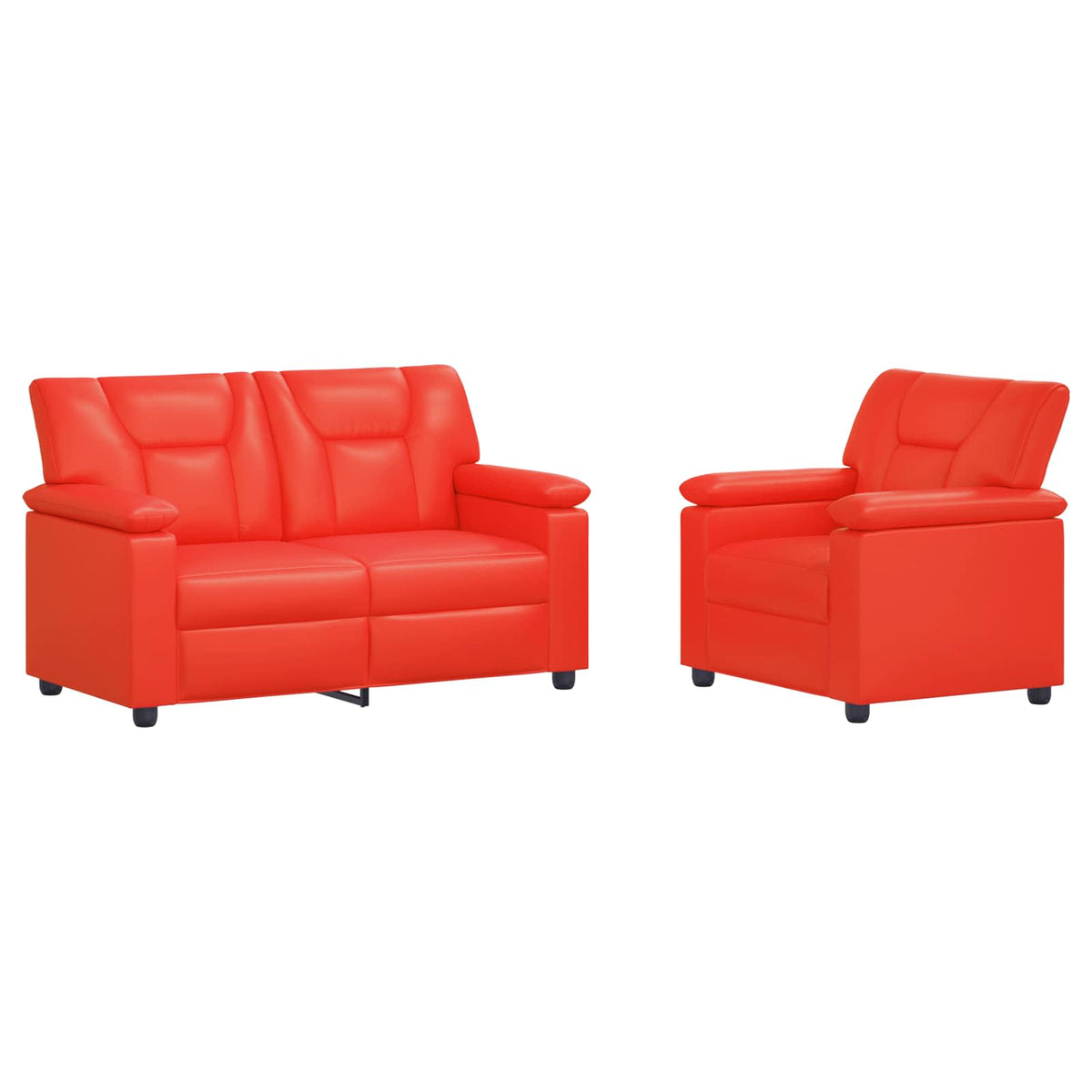 vidaXL Zestaw Sof 2 pcs czerwony Ekoskóra