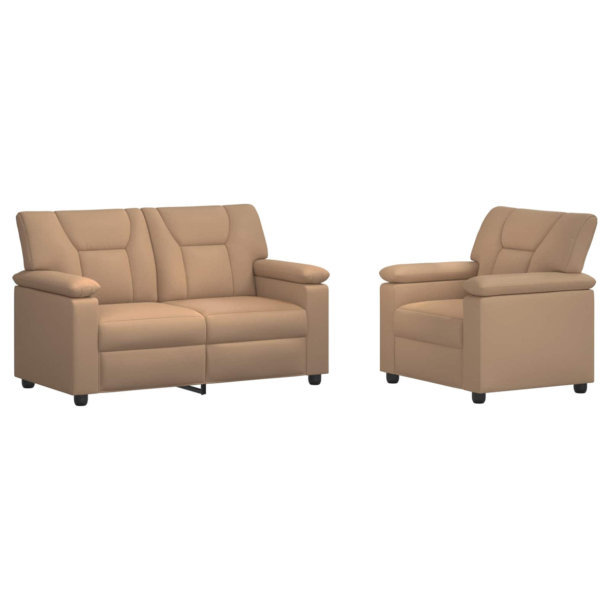 vidaXL Zestaw Sof 2 pcs Cappuccino Ekoskóra