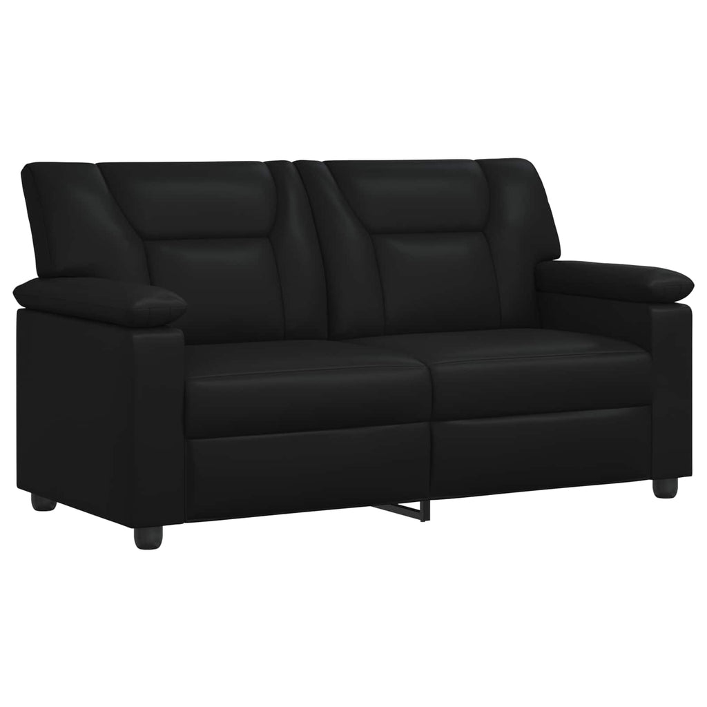 vidaXL Zestaw Sof 2 pcs Czarny Ekoskóra