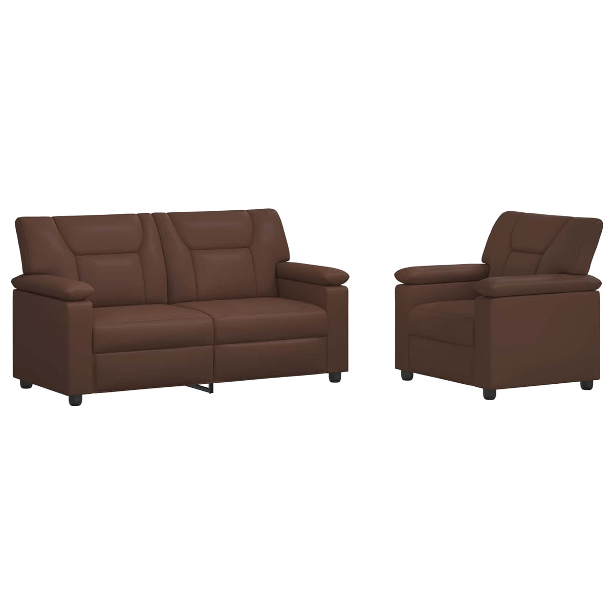 vidaXL Zestaw Sof 2 pcs brązowy Ekoskóra