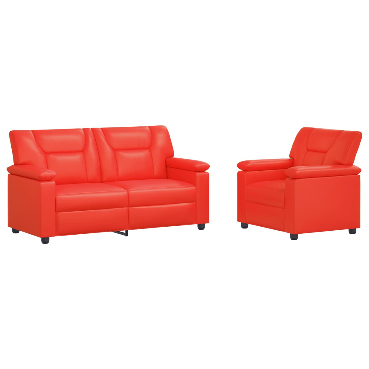 vidaXL Zestaw Sof 2 pcs czerwony Ekoskóra