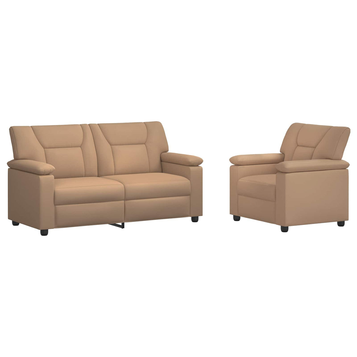 vidaXL Zestaw Sof 2 pcs Cappuccino Ekoskóra