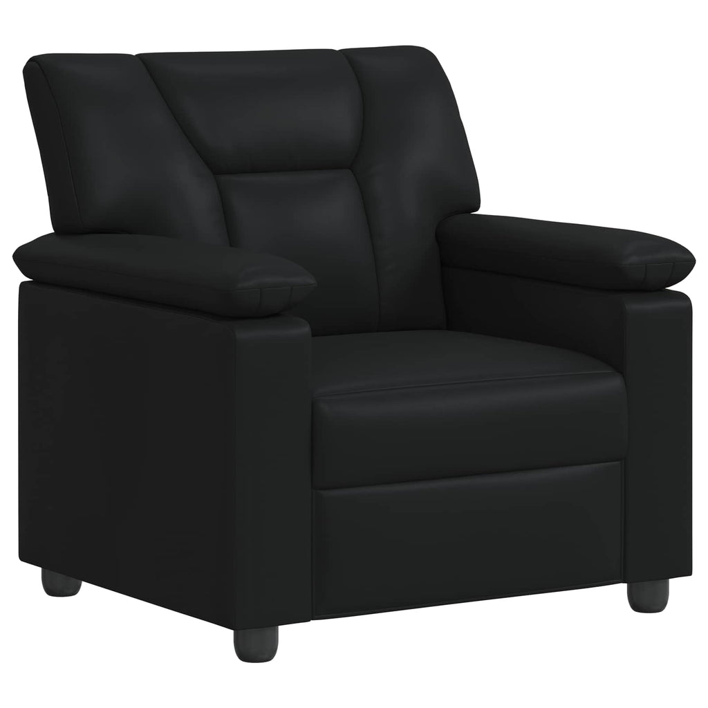 vidaXL Zestaw Sof 2 pcs Czarny Ekoskóra