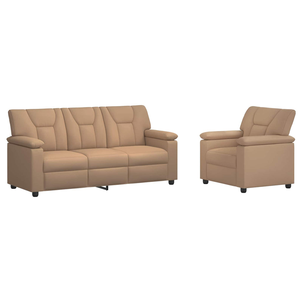 vidaXL Zestaw Sof 2 pcs Cappuccino Ekoskóra