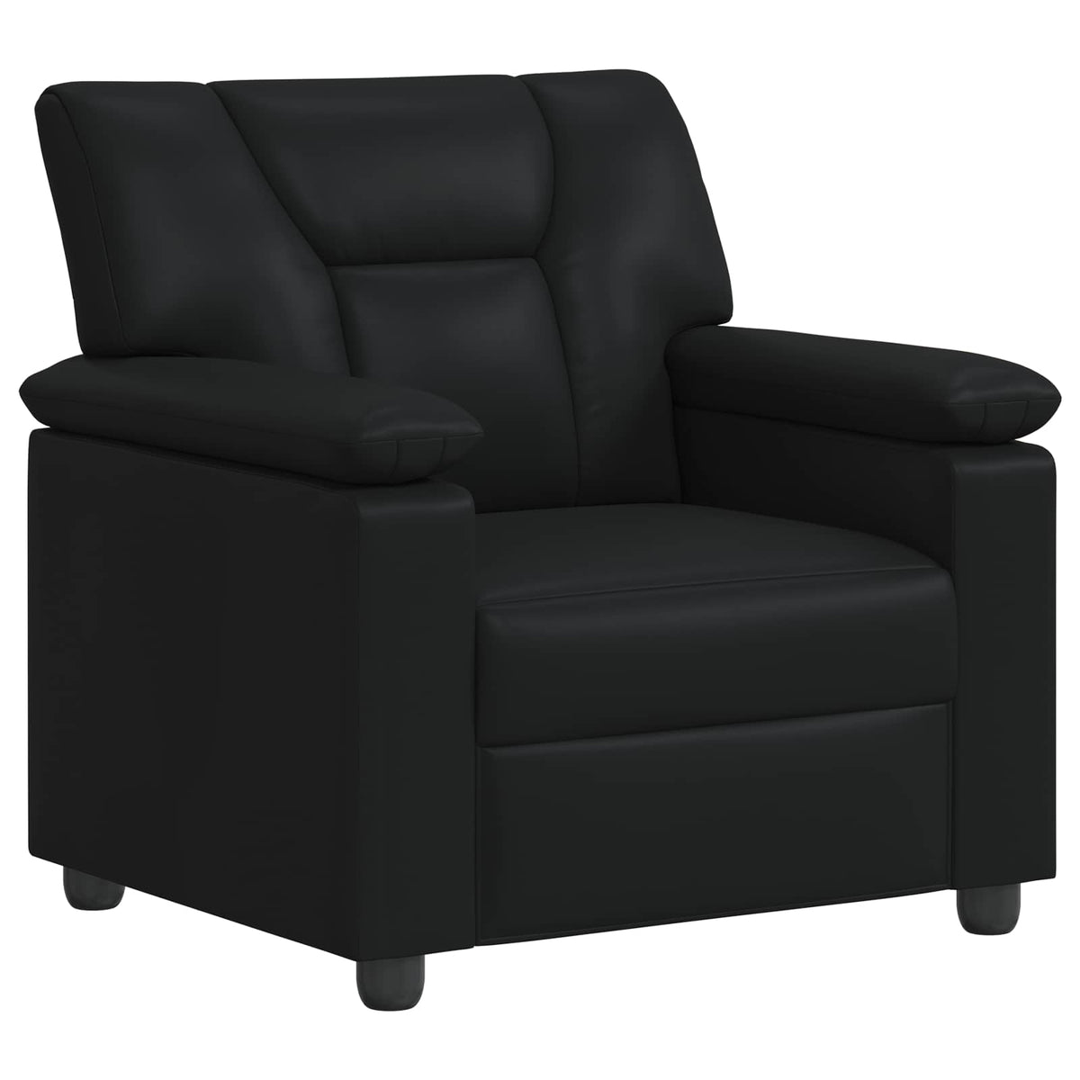 vidaXL Zestaw Sof 3 pcs Czarny Ekoskóra