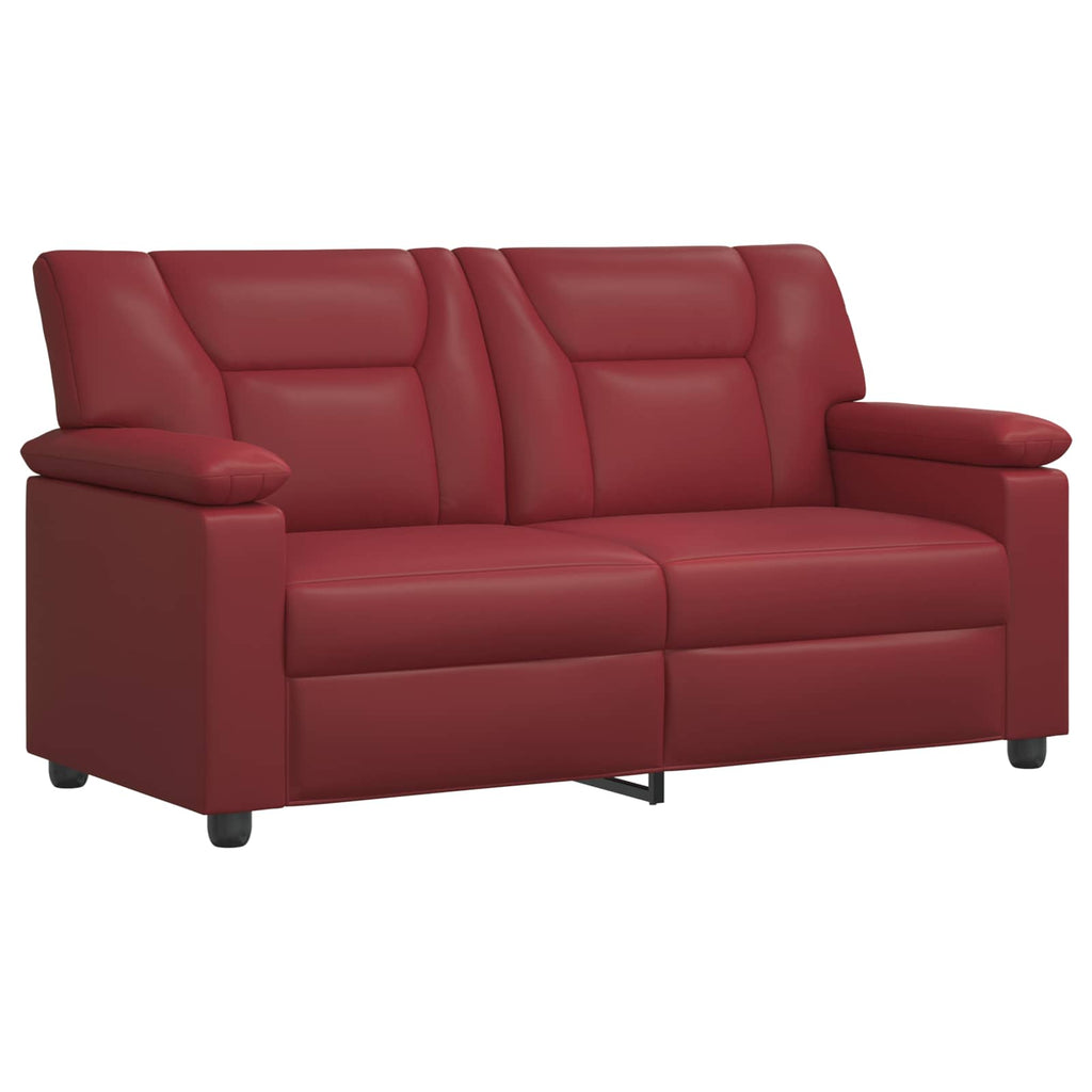 vidaXL Zestaw Sof 3 pcs Czerwone wino Ekoskóra
