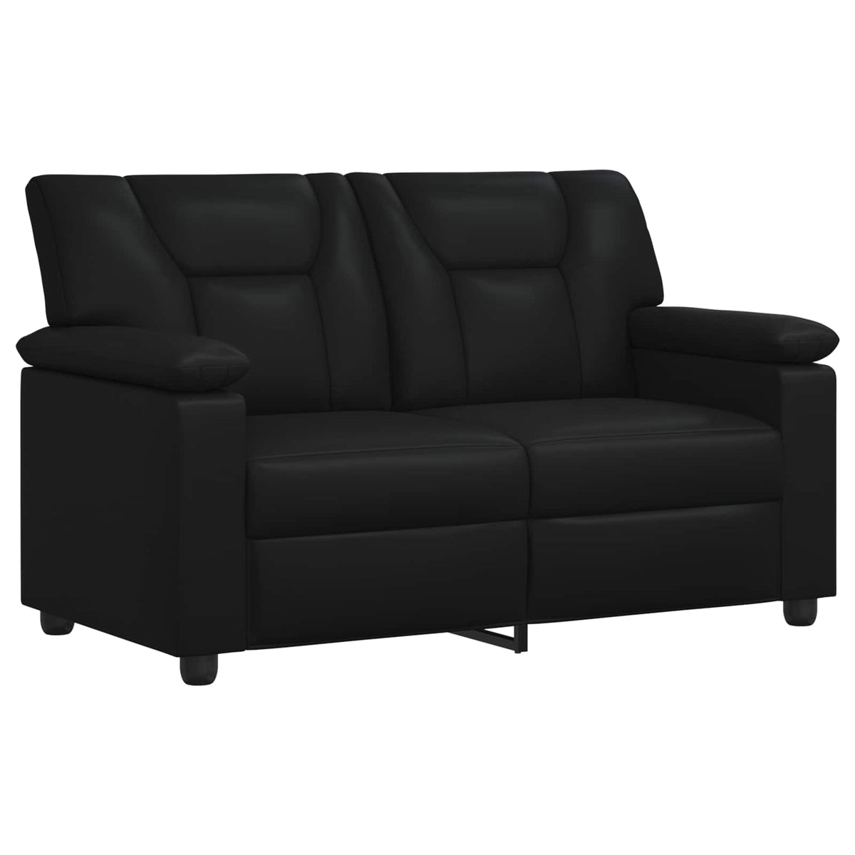 vidaXL Zestaw Sof 2 pcs Czarny Ekoskóra