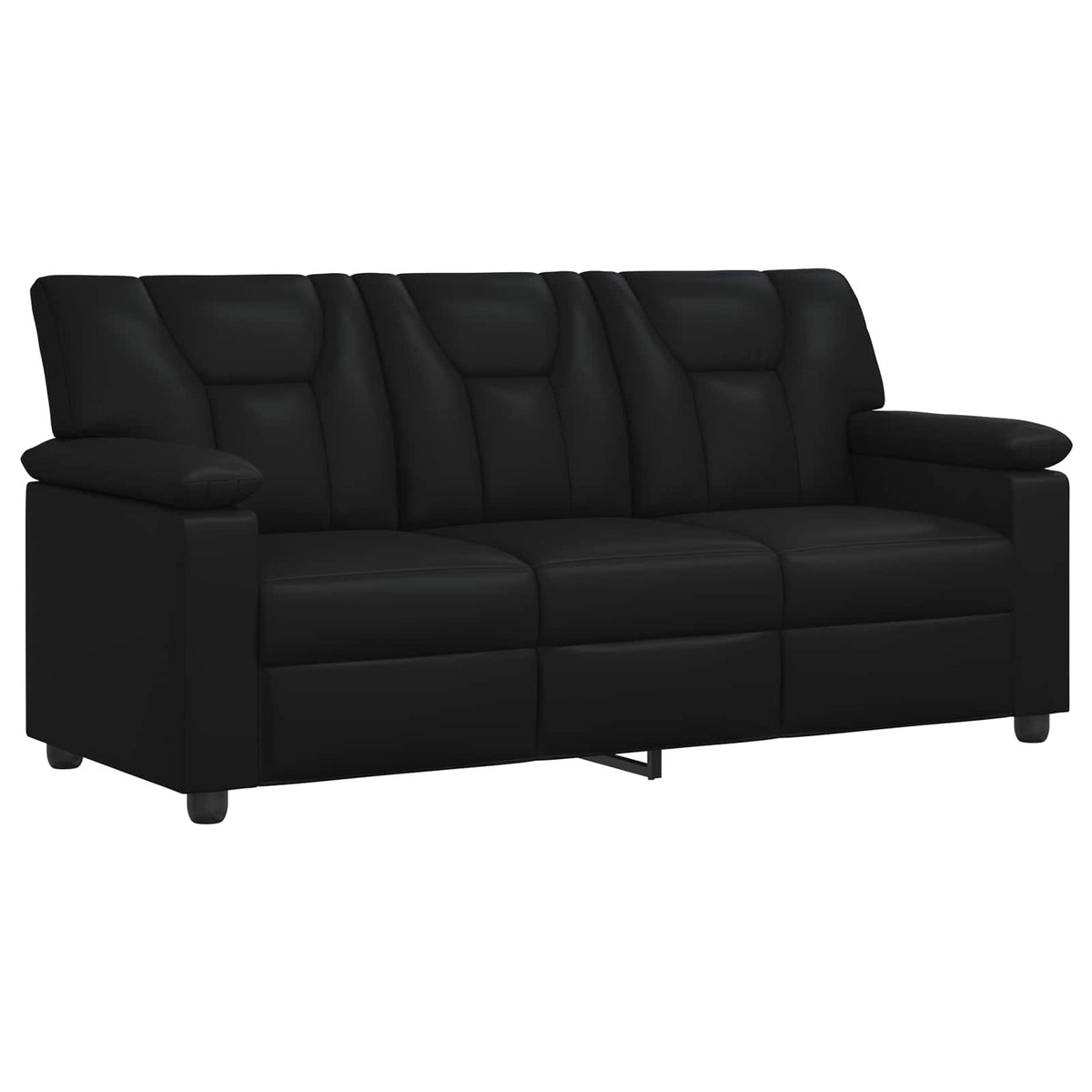 vidaXL Zestaw Sof 2 pcs Czarny Ekoskóra