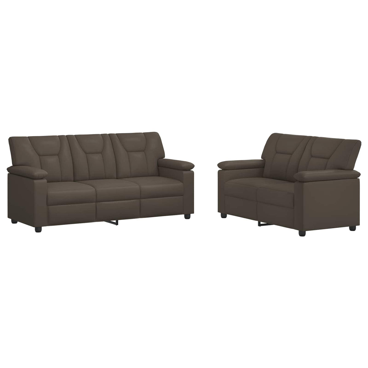 vidaXL Zestaw Sof 2 pcs Szary Ekoskóra