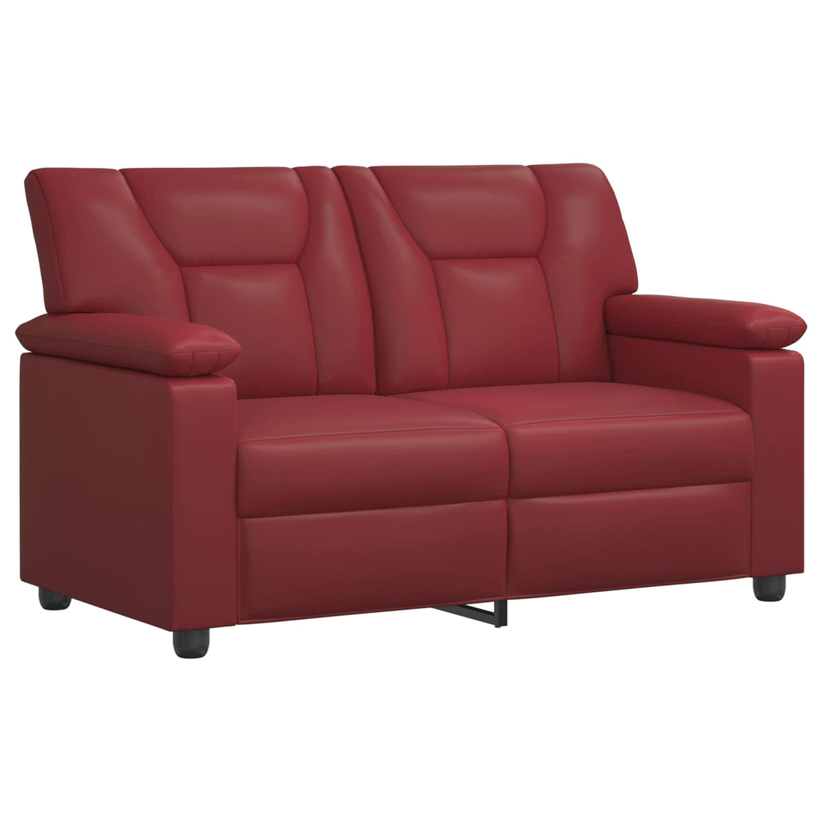 vidaXL Zestaw Sof 2 pcs Czerwone wino Ekoskóra