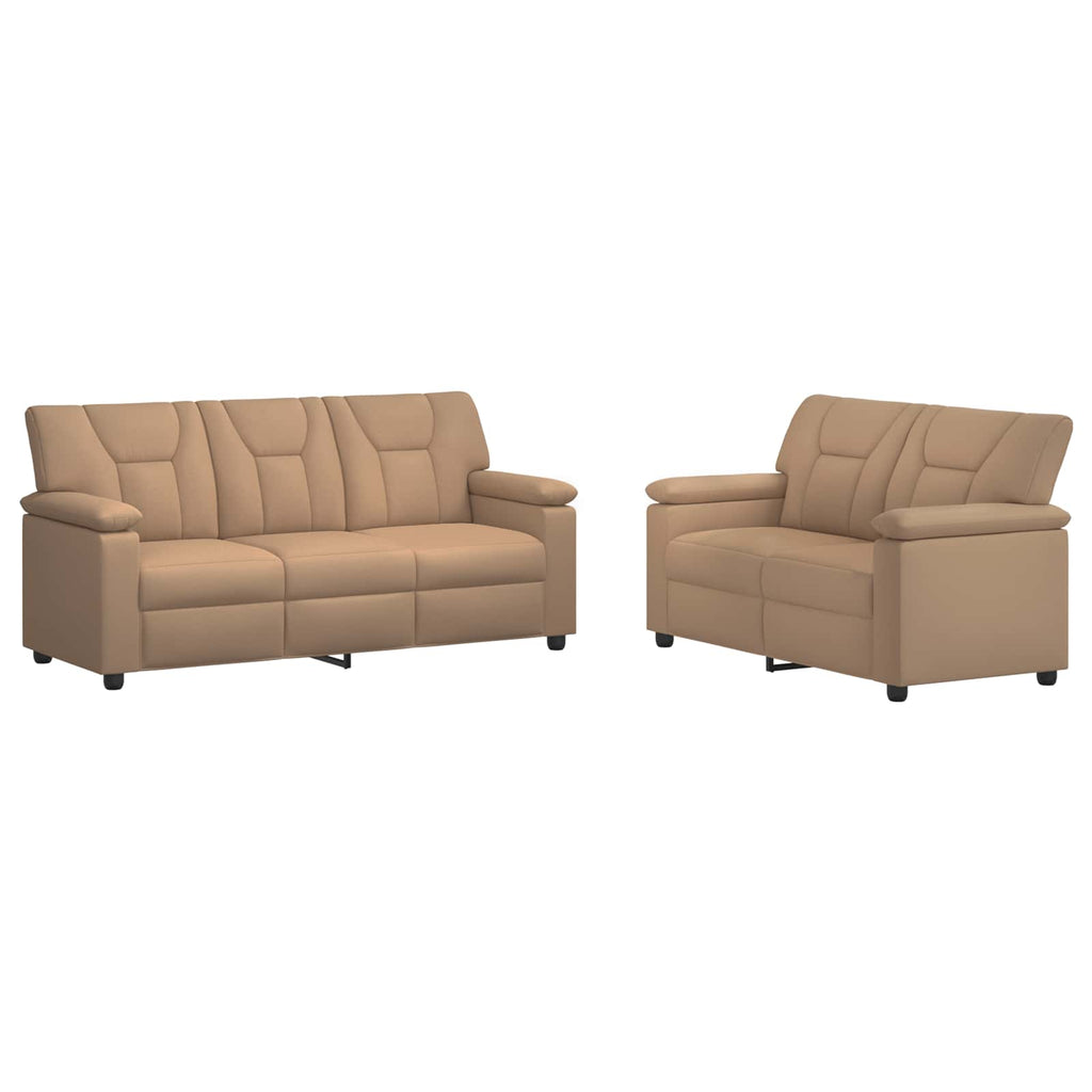 vidaXL Zestaw Sof 2 pcs Cappuccino Ekoskóra