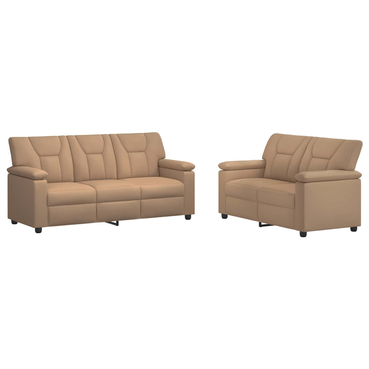 vidaXL Zestaw Sof 2 pcs Cappuccino Ekoskóra