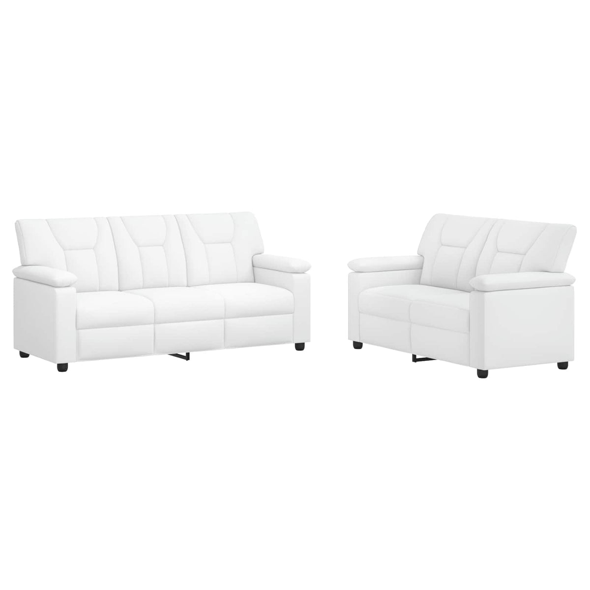 vidaXL Zestaw Sof 2 pcs Biały Ekoskóra