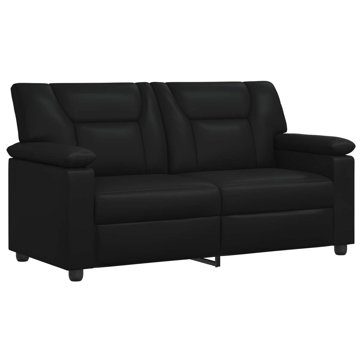 vidaXL Zestaw Sof 2 pcs Czarny Ekoskóra