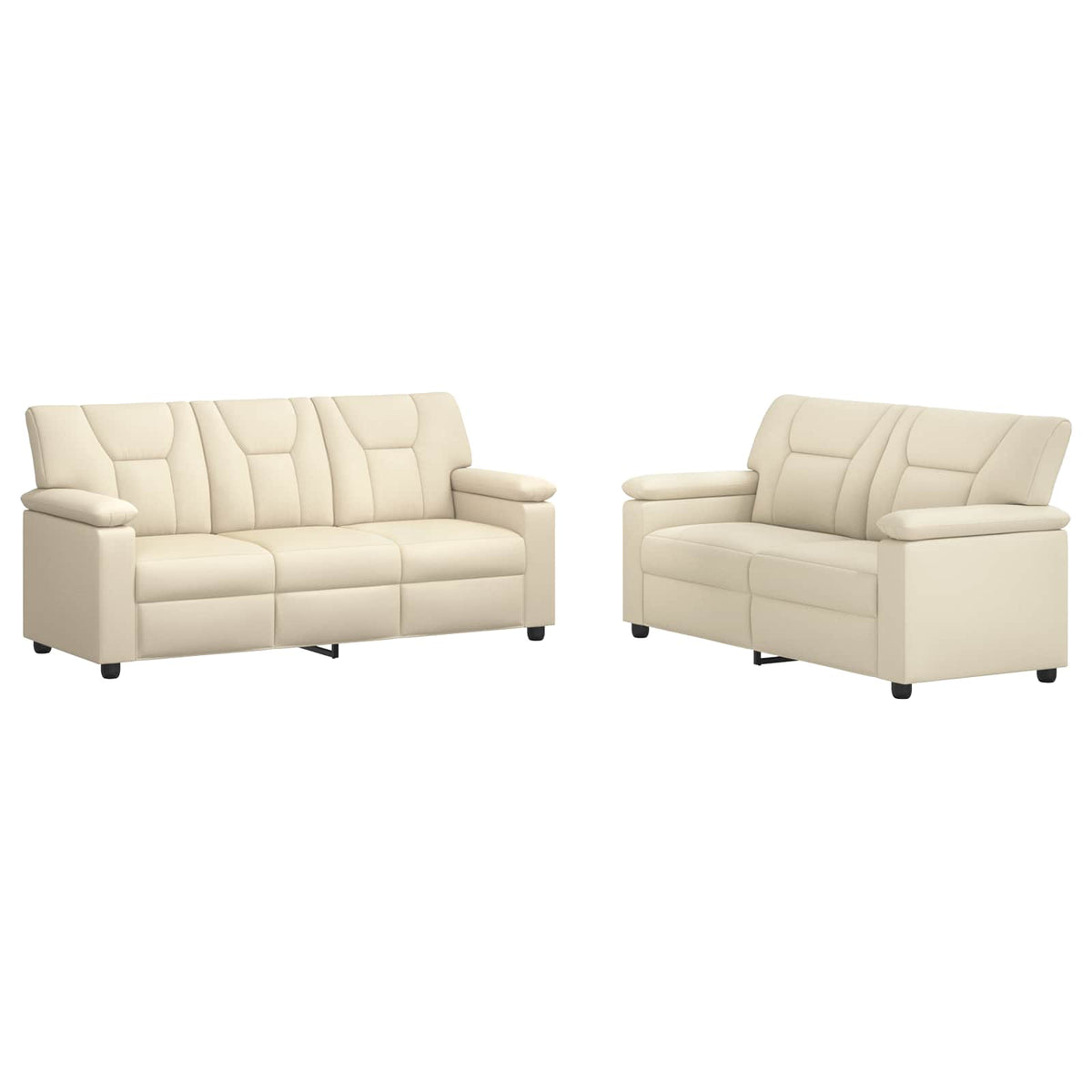 vidaXL Zestaw Sof 2 pcs kremowy Ekoskóra