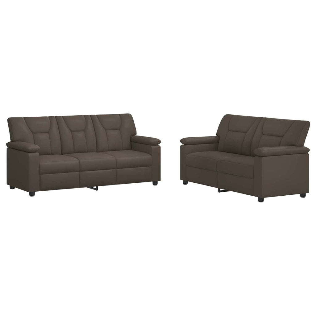 vidaXL Zestaw Sof 2 pcs Szary Ekoskóra
