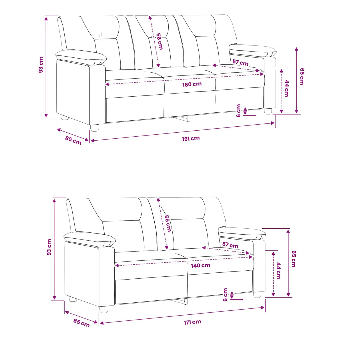 vidaXL Zestaw Sof 2 pcs czerwony Ekoskóra