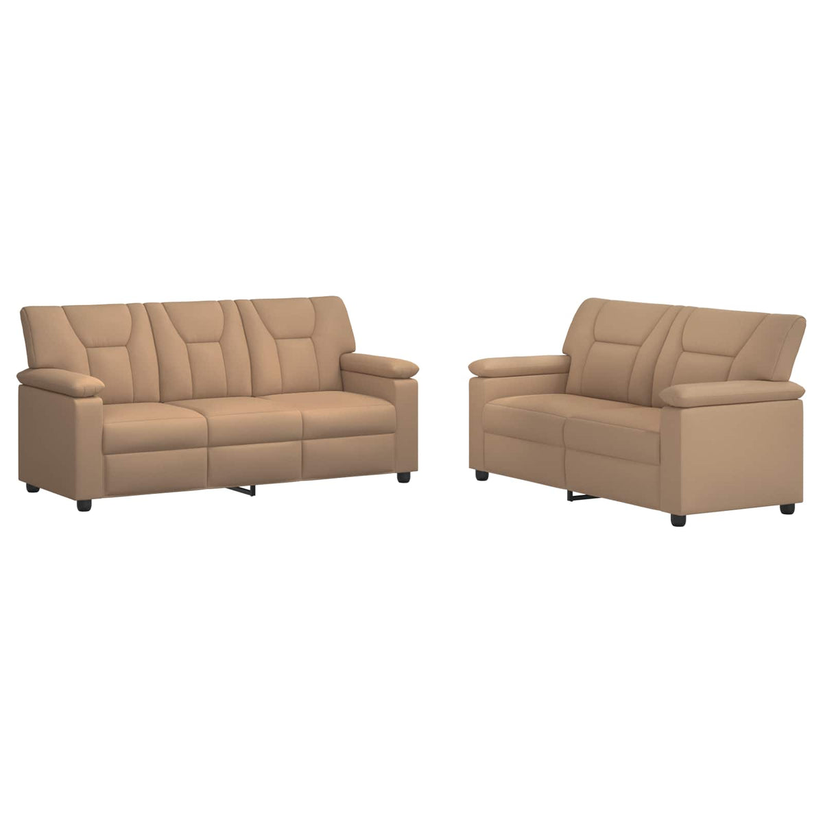 vidaXL Zestaw Sof 2 pcs Cappuccino Ekoskóra