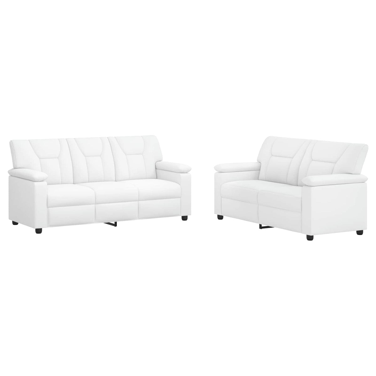 vidaXL Zestaw Sof 2 pcs Biały Ekoskóra
