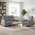 vidaXL Zestaw Sof 2 pcs jasnoszary tkanina