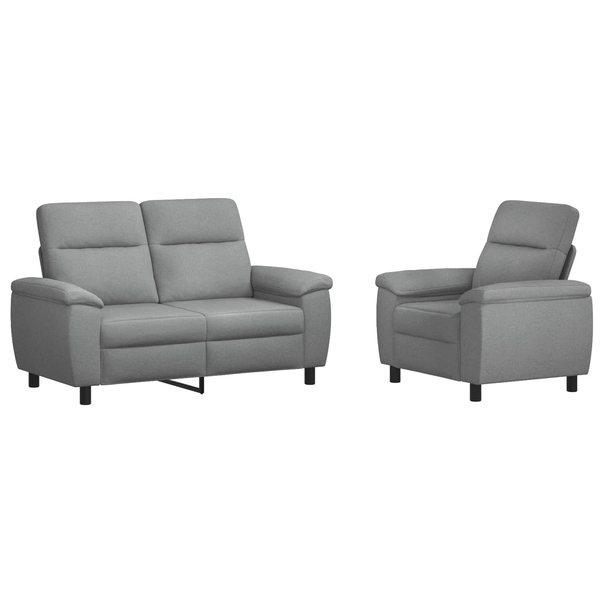 vidaXL Zestaw Sof 2 pcs jasnoszary tkanina