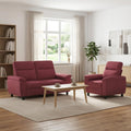 vidaXL Zestaw Sof 2 pcs Czerwone wino tkanina
