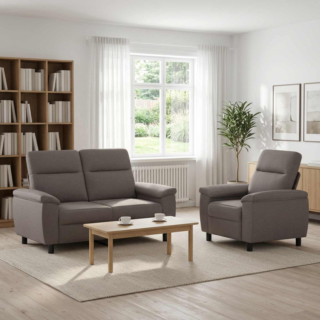 vidaXL Zestaw Sof 2 pcs Ciemnoszary tkanina