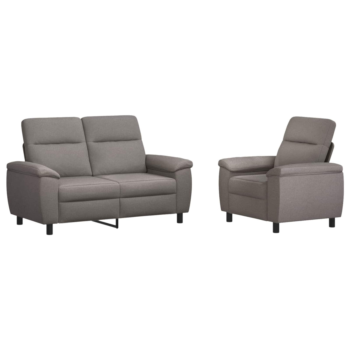 vidaXL Zestaw Sof 2 pcs Ciemnoszary tkanina